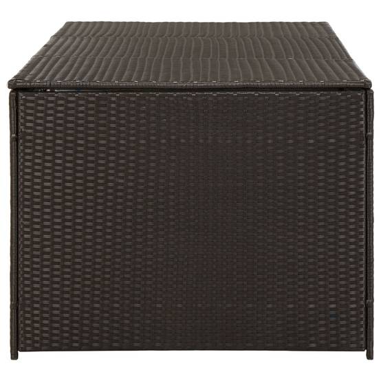 Coffre de rangement - Boîte de rangement extérieure - Coffre de jardin résine tressée 180x90x70 cm marron - Image 4