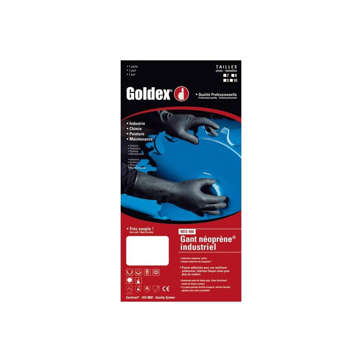 Gant protection Chimique SINGER Taille 9- 30cm Néoprène floqué coton Spécial entretien et milieu agressif - Imagen 4