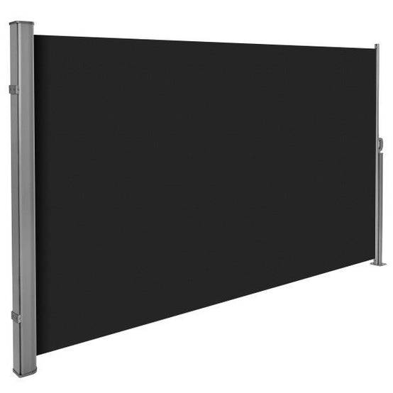 Helloshop26 - Auvent store latéral brise-vue abri soleil aluminium rétractable 200 x 300 cm noir - Imagen 2