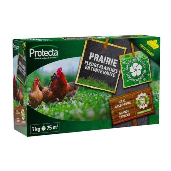 Protecta - Protecta - Gazon prairie et fleurs blanches - 1kg