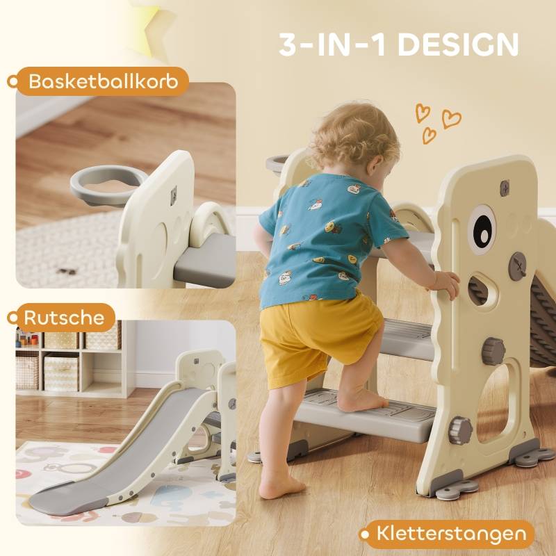 Toboggan enfant 3 en 1 pliable avec panier de basket pour intérieur 2-5 ans – ComfortXL Outdoor Living - Image 5