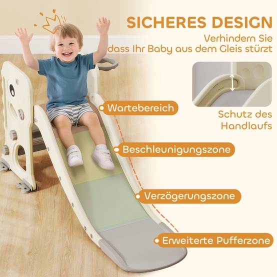 Toboggan enfant 3 en 1 pliable avec panier de basket pour intérieur 2-5 ans – ComfortXL Outdoor Living - Image 6