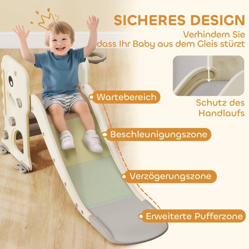 Toboggan enfant 3 en 1 pliable avec panier de basket pour intérieur 2-5 ans – ComfortXL Outdoor Living - Image 6