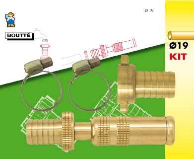 Kit d'arrosage 3 pièces pour tuyau Ø19 Boutté