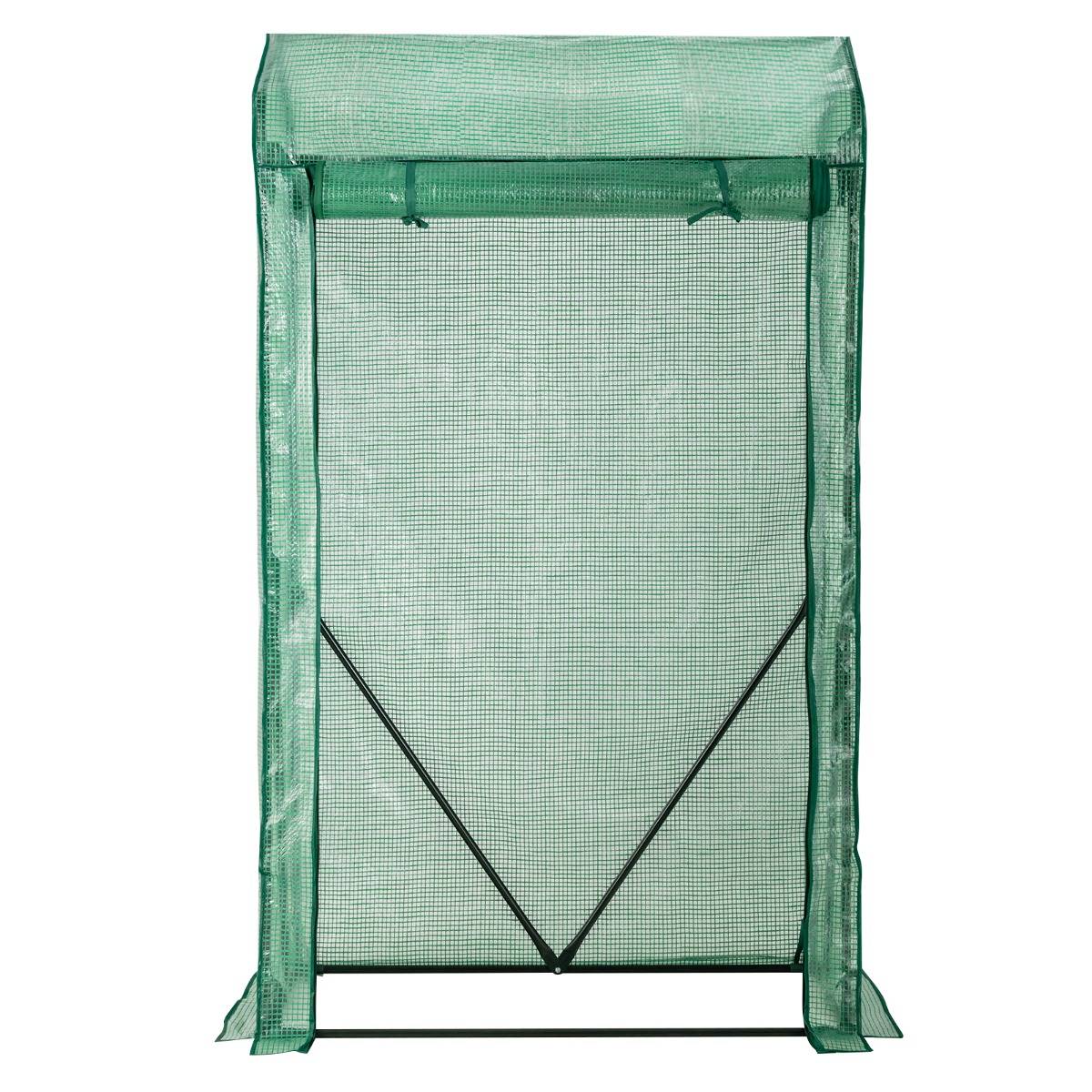 Serre de jardin 0.5m² Serre de culture Serre Tunnel - 100 x 50 x 170 cm avec Porte Zippée Enroulable et Housse de Grille Plastique PE MAISON CHIC - Image 1