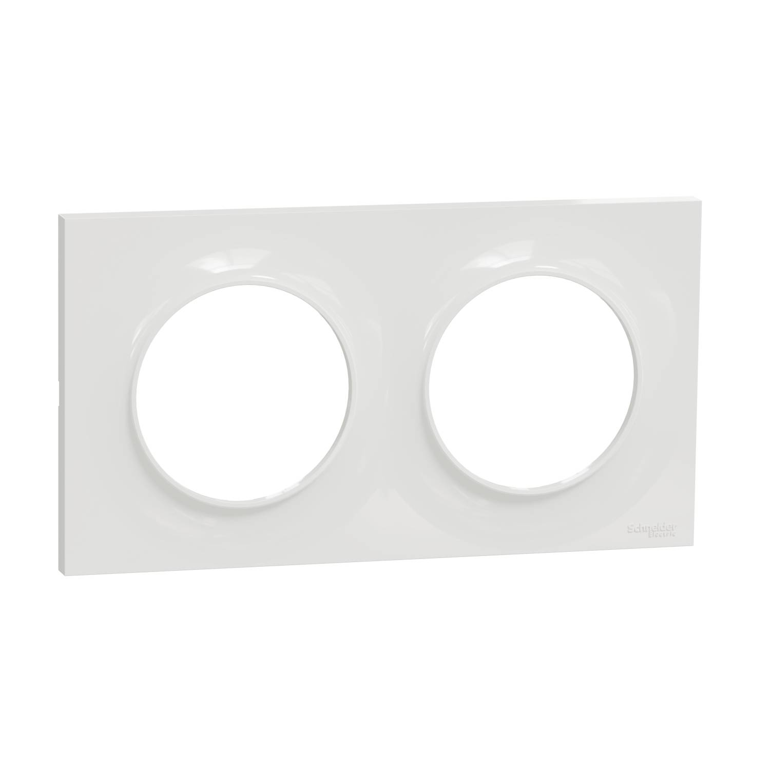 Schneider Electric - Plaque ODACE Styl blanche 2 postes horizontal/vertical entraxe 71mm - SCHNEIDER ELECTRIC - S520704 - Image 1