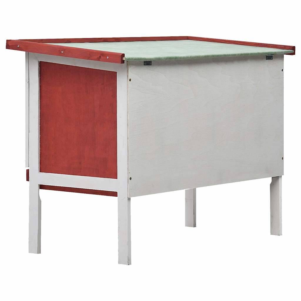 Vidaxl - Clapier d'extérieur 1 niveau Rouge Bois vidaXL 170830 - Imagen 3