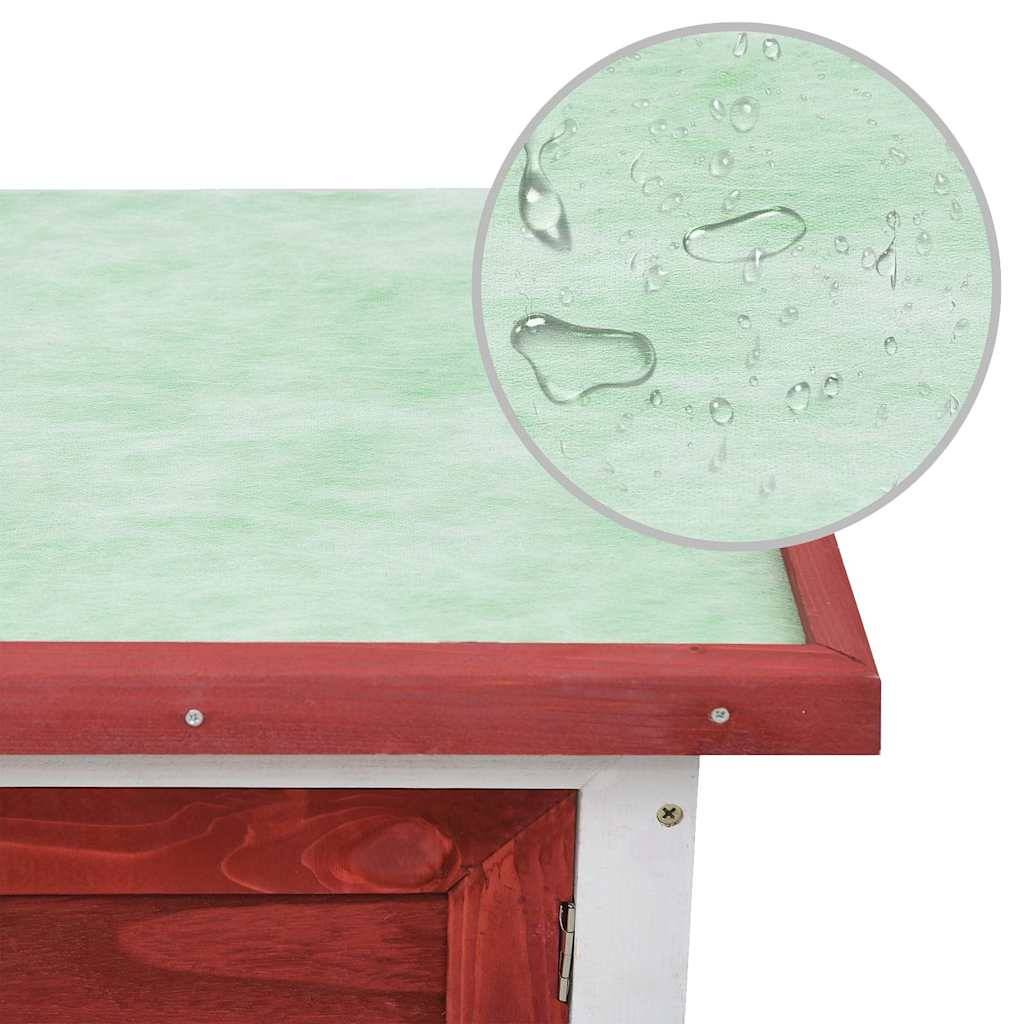 Vidaxl - Clapier d'extérieur 1 niveau Rouge Bois vidaXL 170830 - Imagen 2