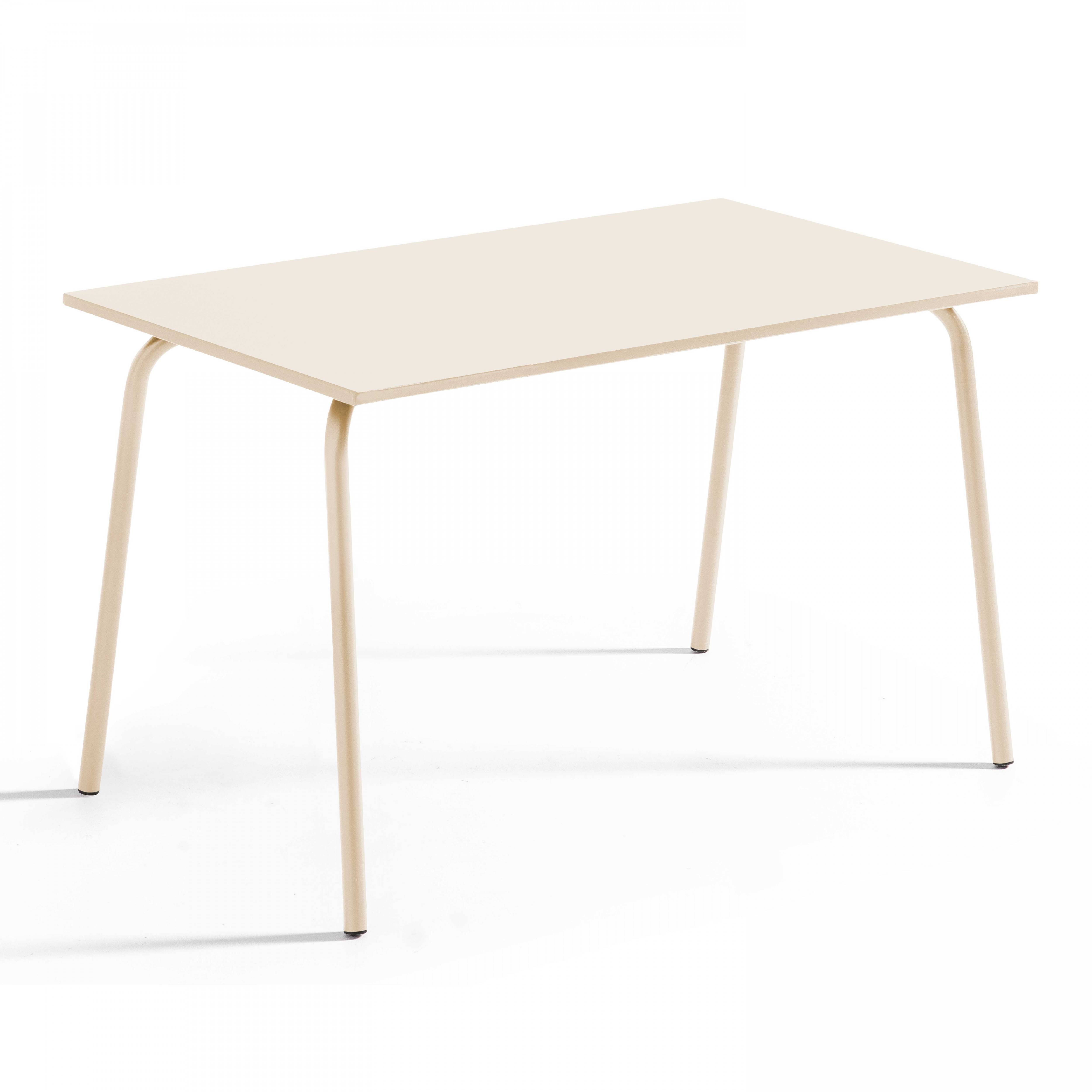 Oviala - Ensemble table de jardin en métal et 4 chaises ivoire Palavas - Oviala - Imagen 4