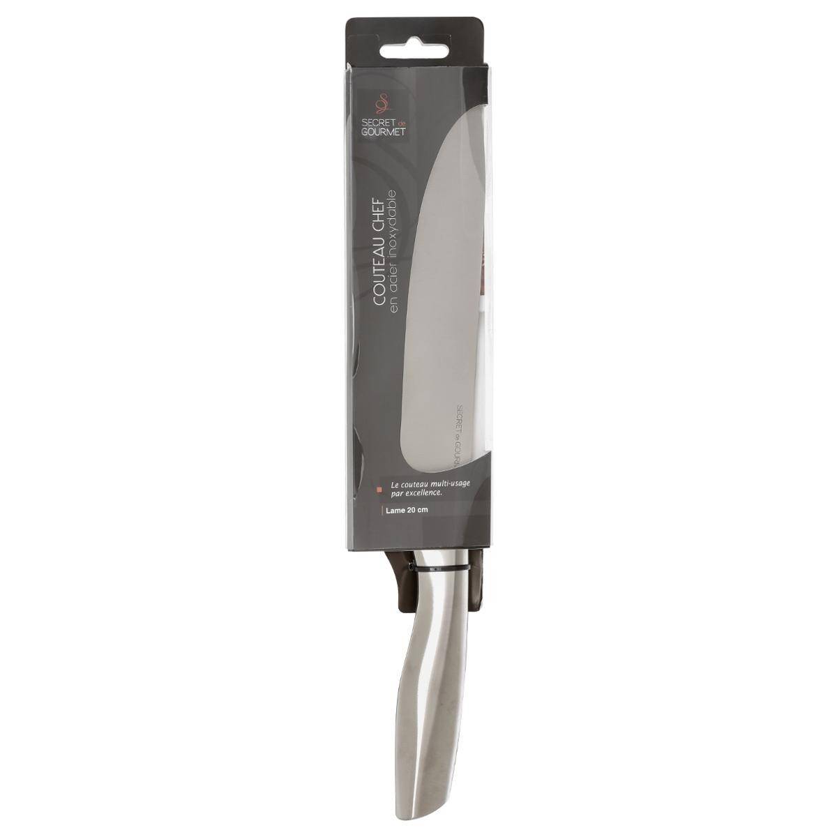 Couteau Chef "Inox Forgé" 34cm Gris - Image 4