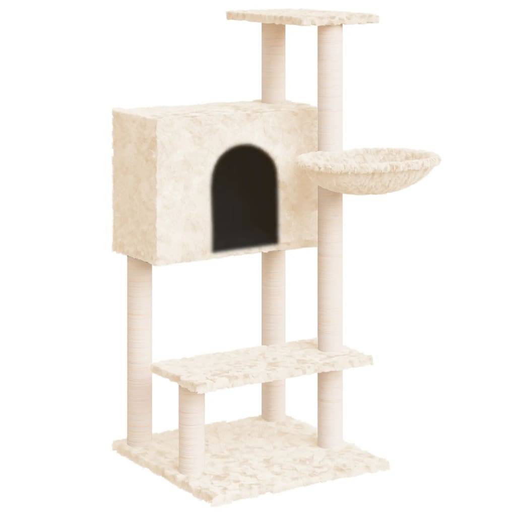 Arbre à chat, Tour à chat avec griffoirs en sisal Crème 108,5 cm MP52 - Image 1