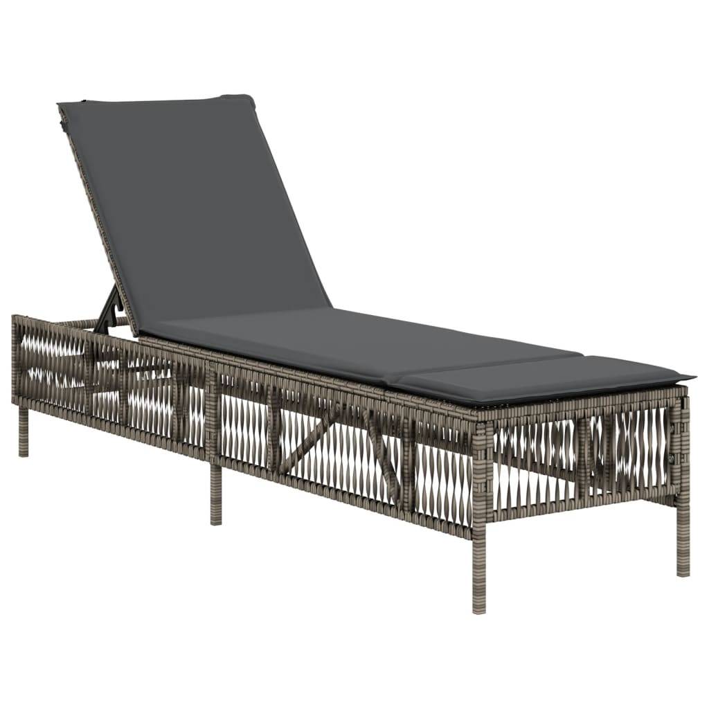 Vidaxl - Chaises longues avec coussins lot de 2 gris résine tressée vidaXL 3261598 - Image 9