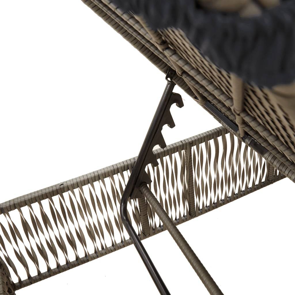 Vidaxl - Chaises longues avec coussins lot de 2 gris résine tressée vidaXL 3261598 - Image 5