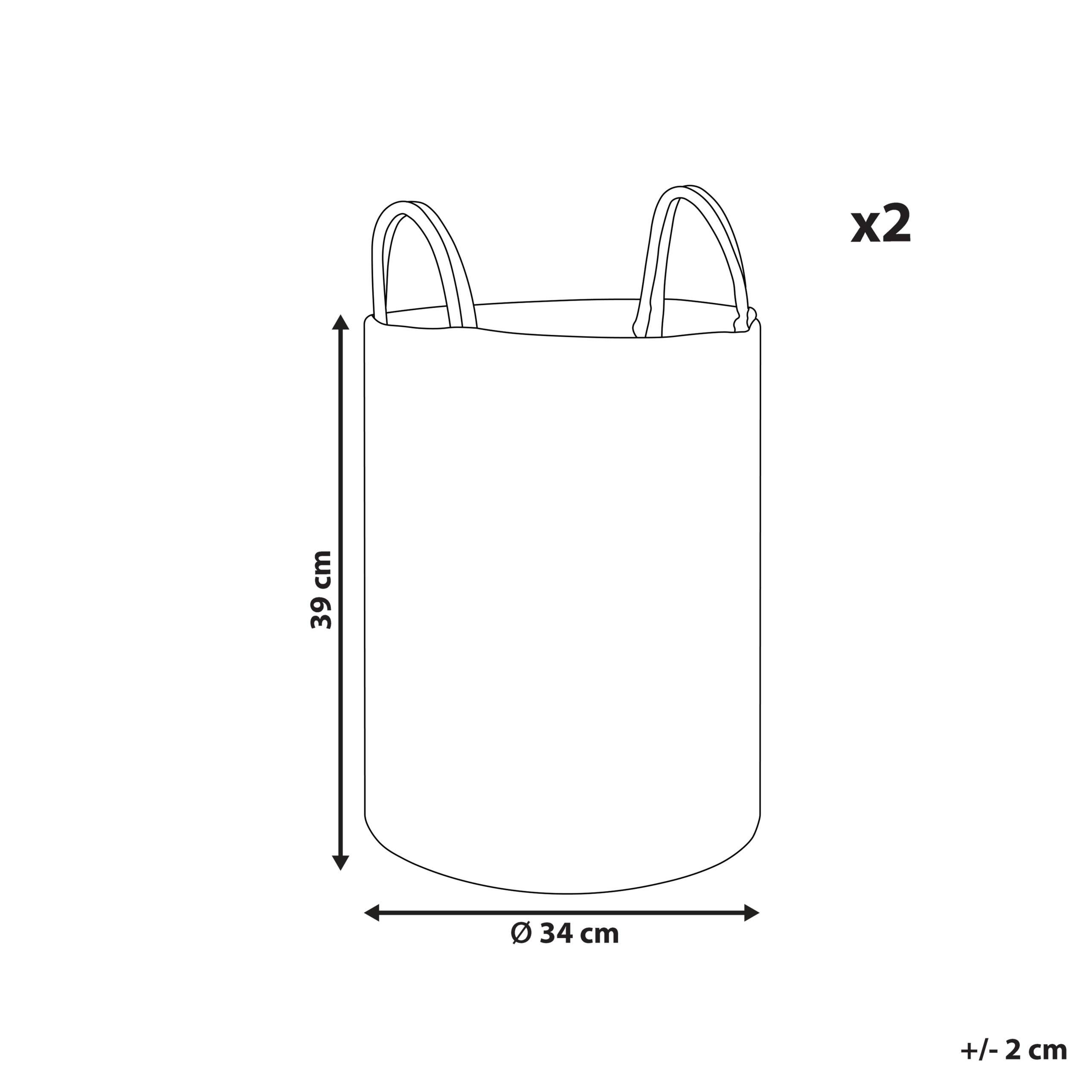 Beliani - Paniers Gris en Coton avec Anses Corbeille à Linge Rangement Spacieux pour Intérieur Pratique Style Boho Lot de 2 - Imagen 3