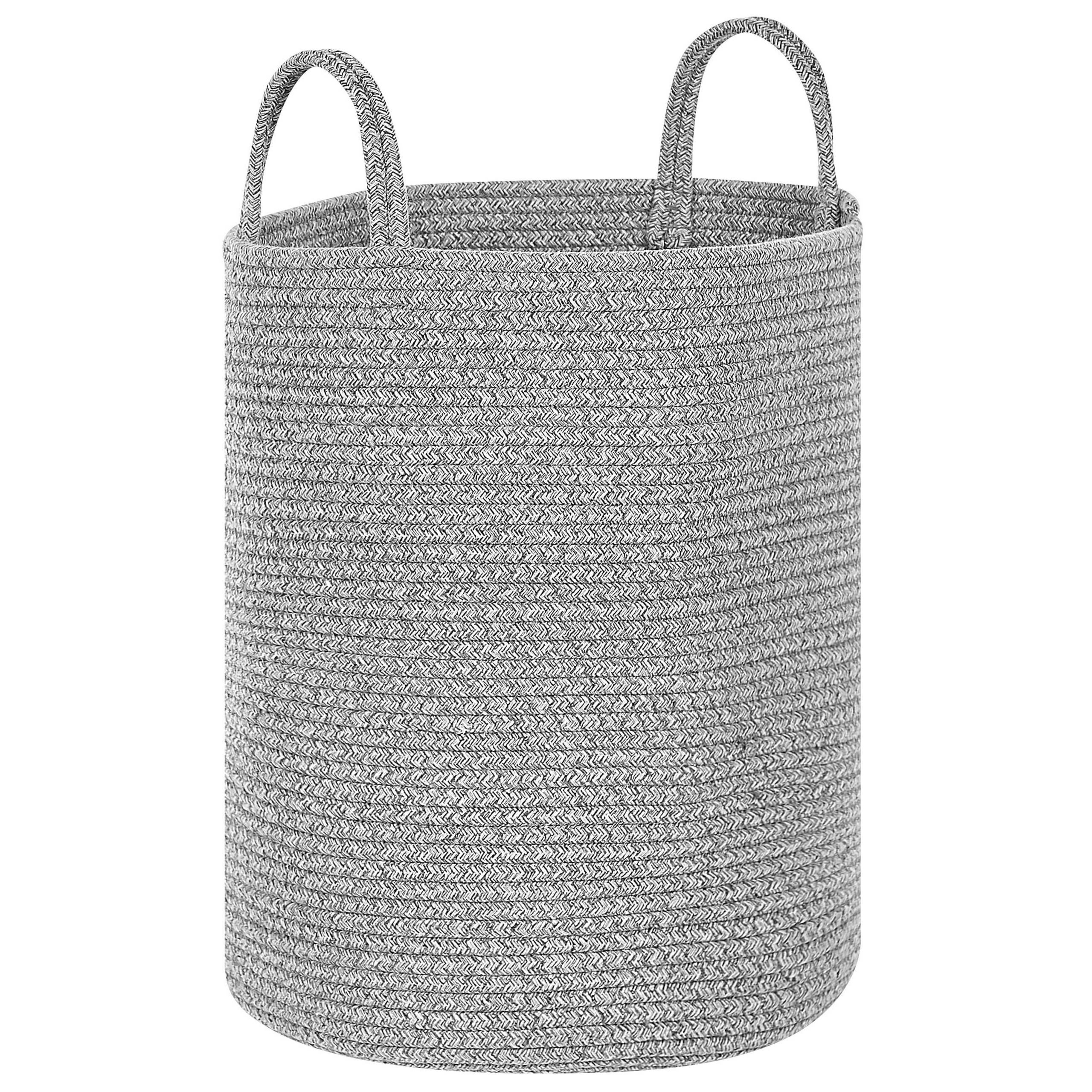 Beliani - Paniers Gris en Coton avec Anses Corbeille à Linge Rangement Spacieux pour Intérieur Pratique Style Boho Lot de 2 - Imagen 4