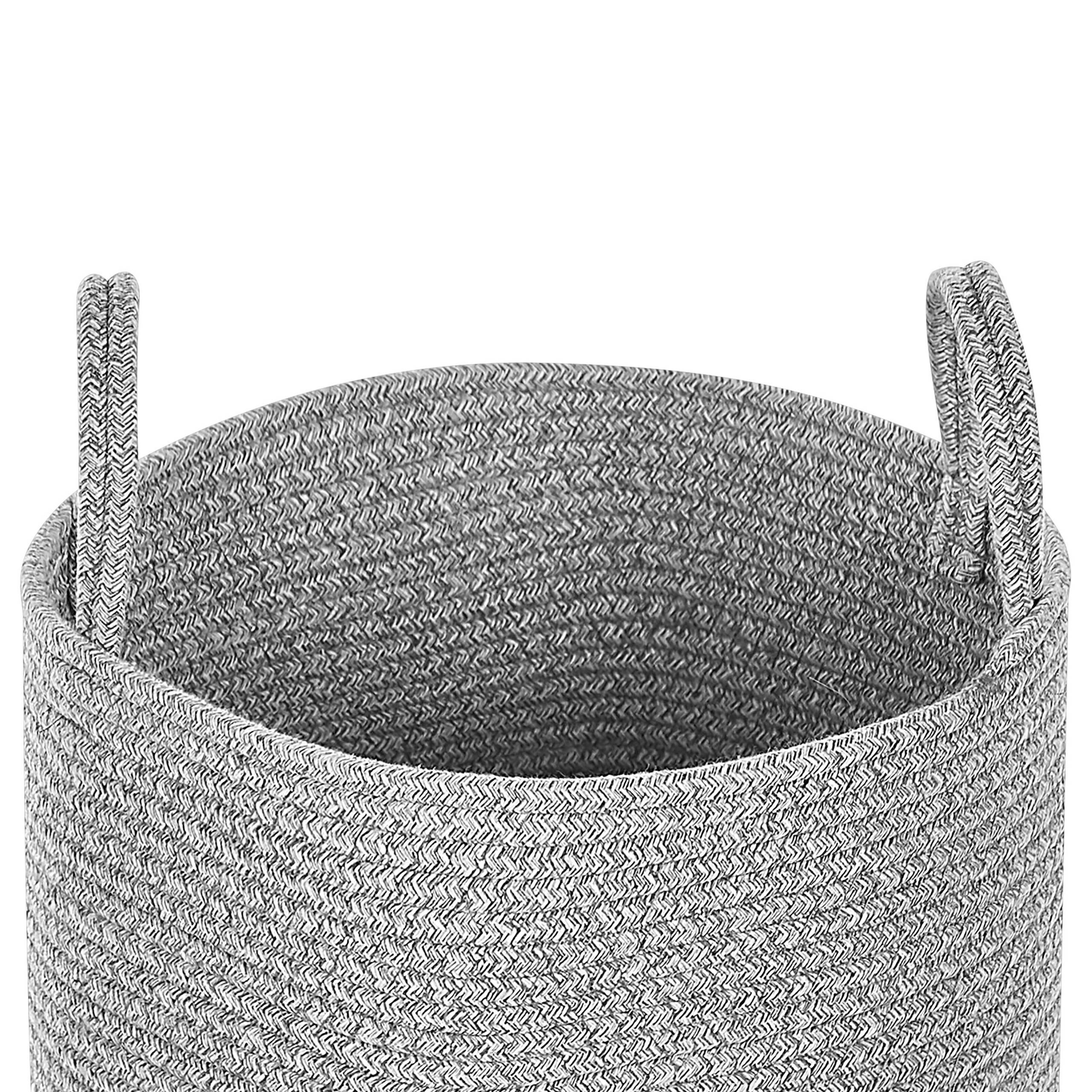 Beliani - Paniers Gris en Coton avec Anses Corbeille à Linge Rangement Spacieux pour Intérieur Pratique Style Boho Lot de 2 - Imagen 6