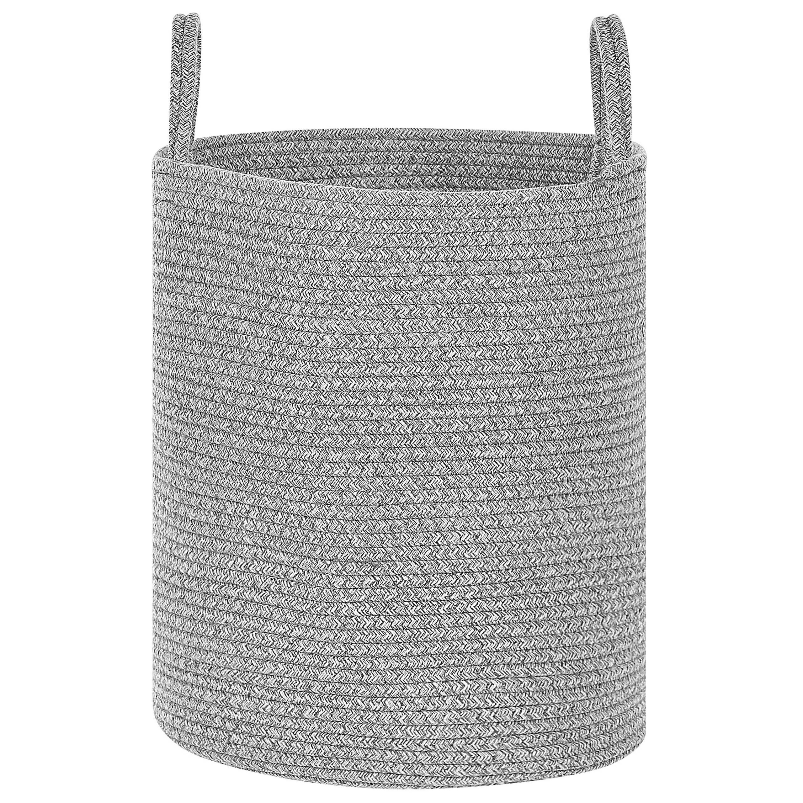 Beliani - Paniers Gris en Coton avec Anses Corbeille à Linge Rangement Spacieux pour Intérieur Pratique Style Boho Lot de 2 - Imagen 5