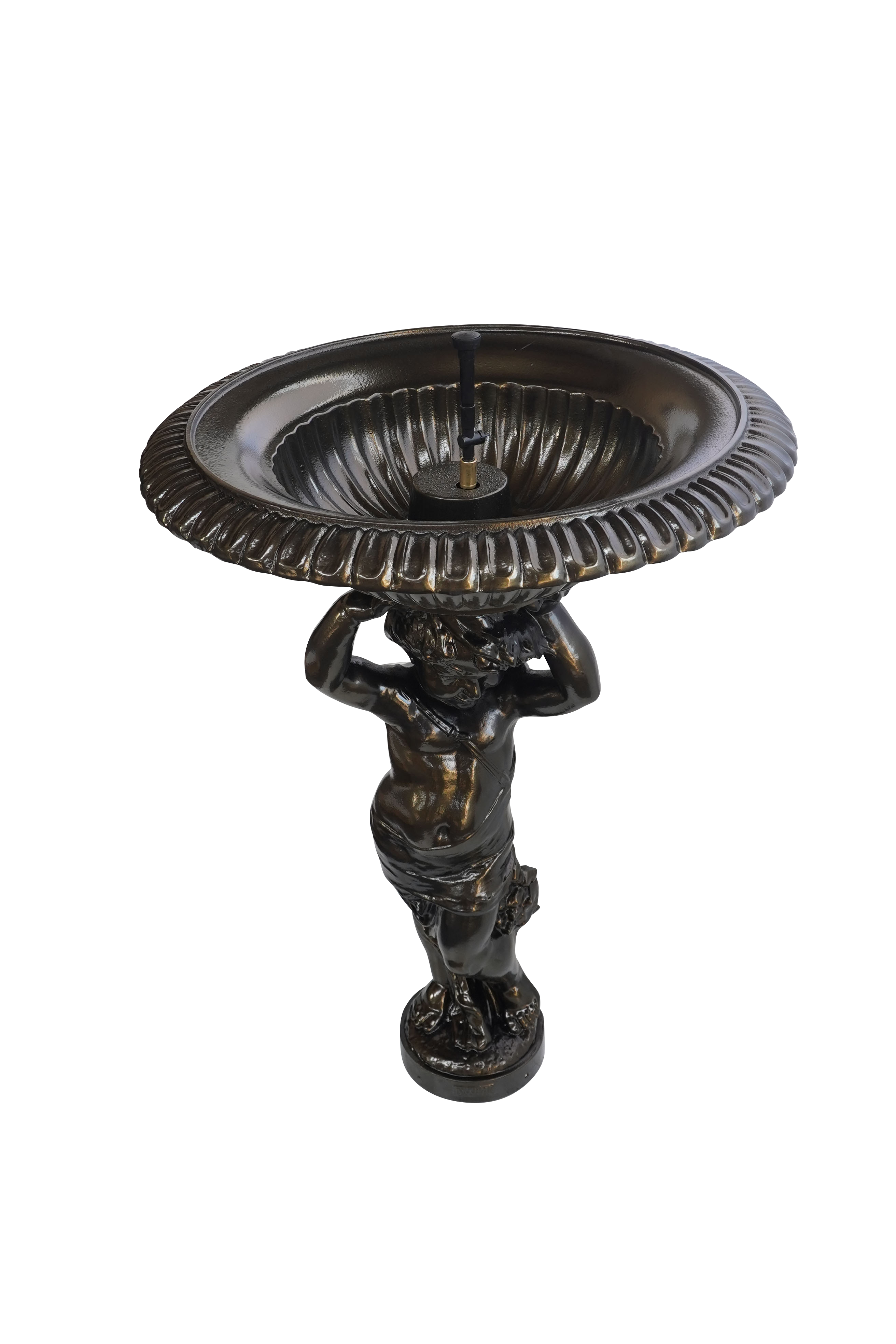 Fontaine à l'angelot vieux bronze H. 100cm X L. 70cm, Dommartin - Imagen 5