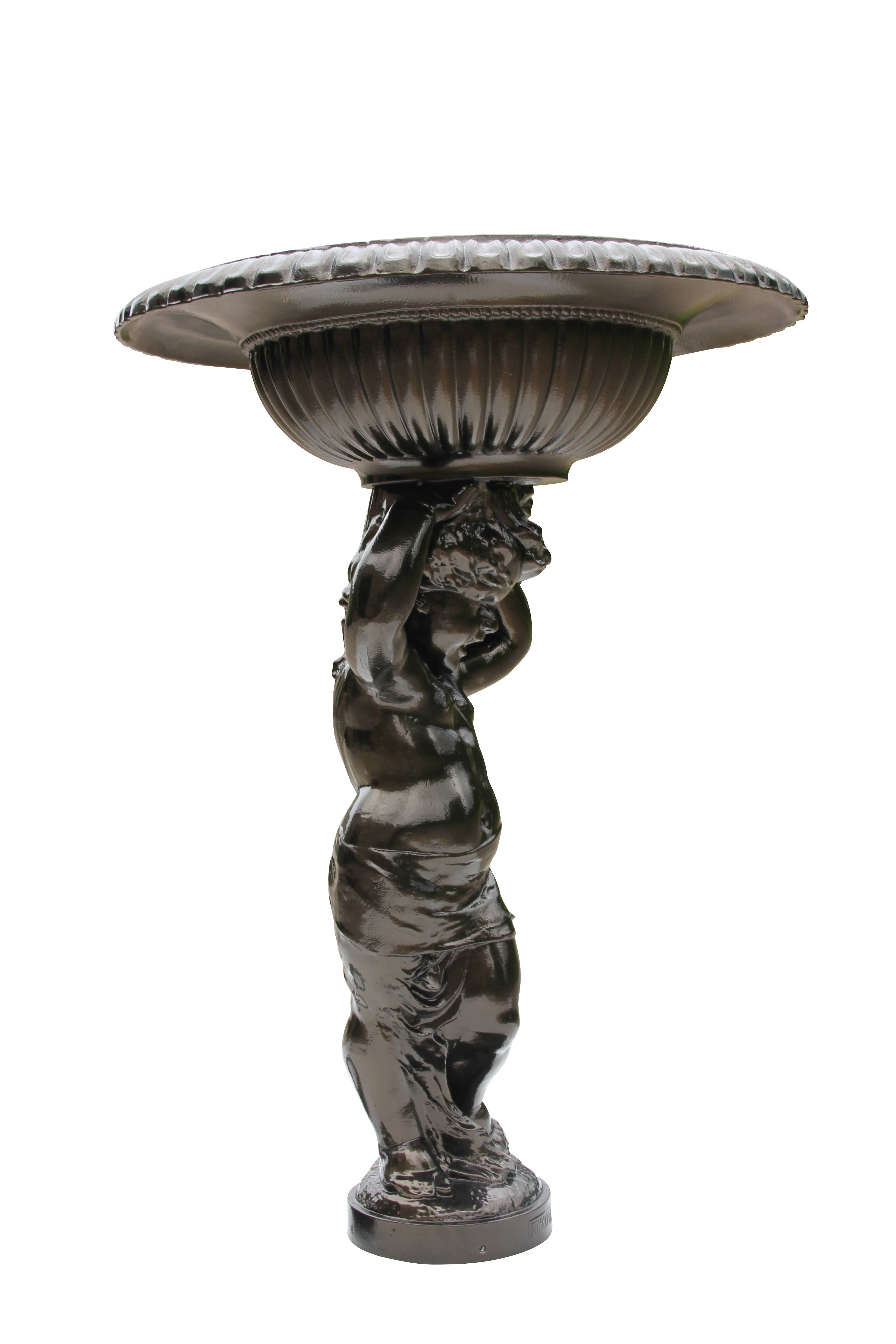 Fontaine à l'angelot vieux bronze H. 100cm X L. 70cm, Dommartin - Imagen 2