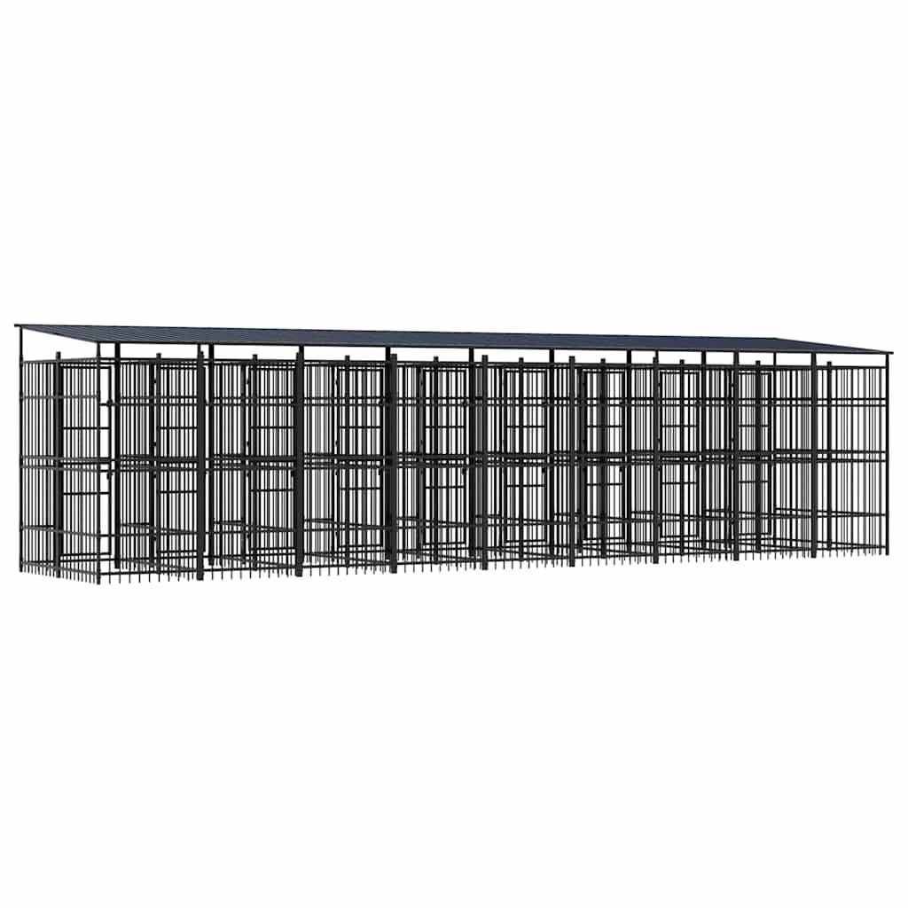 Vidaxl - Chenil d'extérieur avec toit pour chiens Acier 16,59 m² vidaXL 3097954 - Imagen 8