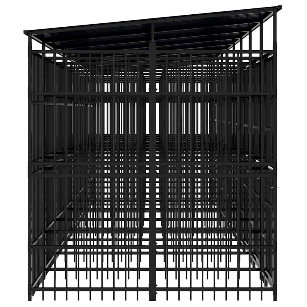Vidaxl - Chenil d'extérieur avec toit pour chiens Acier 16,59 m² vidaXL 3097954 - Imagen 7