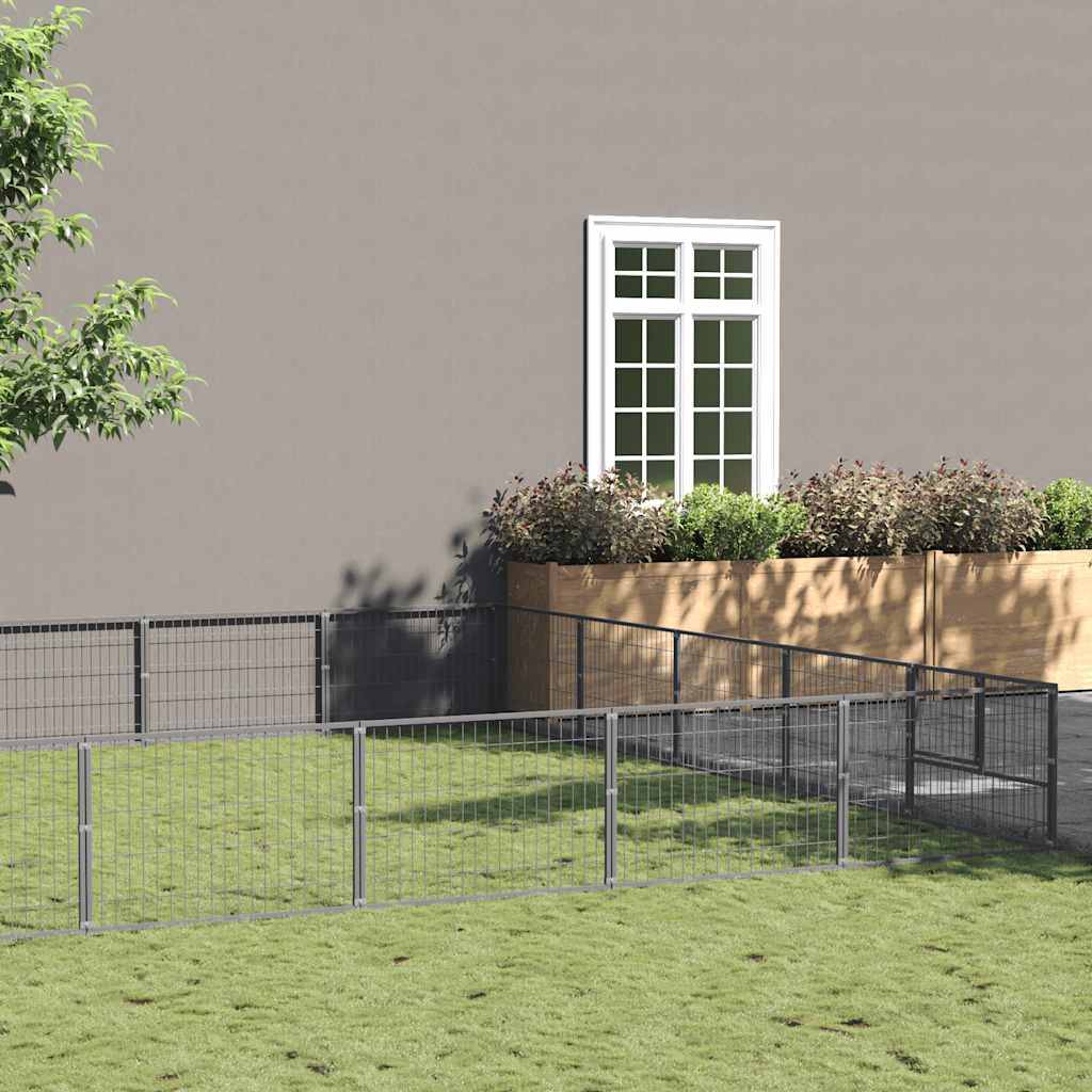 Vidaxl - Chenil Argenté 25 m² Acier vidaXL 3082163 - Imagen 1