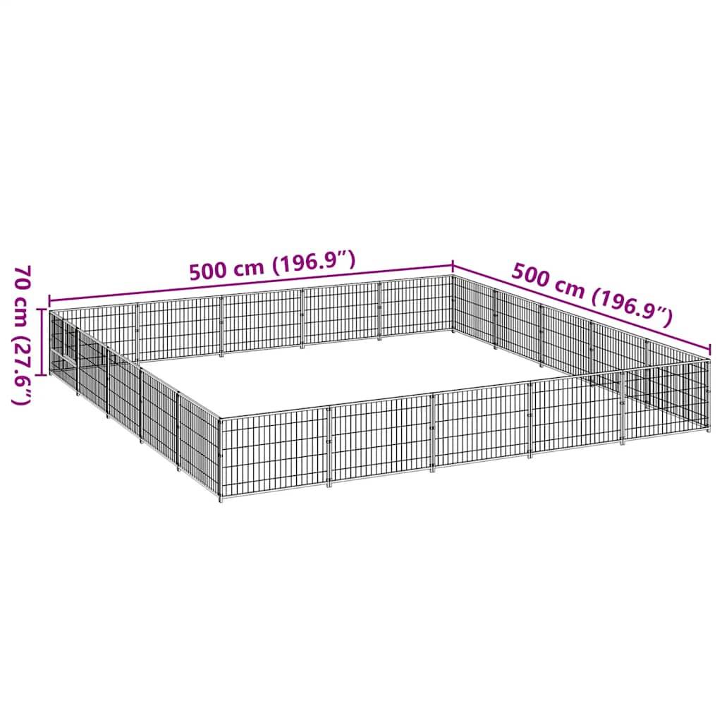 Vidaxl - Chenil Argenté 25 m² Acier vidaXL 3082163 - Imagen 3