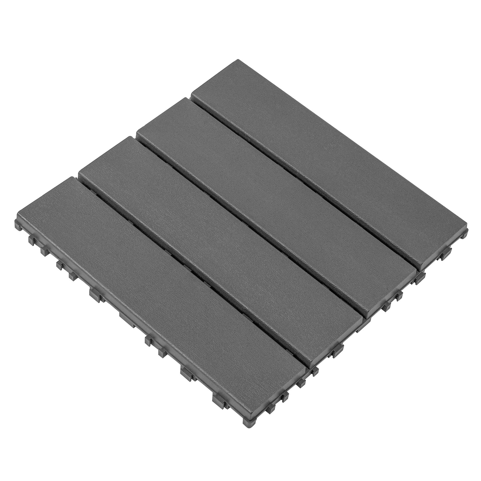 Dalles Terrasse Polypropylène Jardin Balcon Clipsables 30x30cm Gris Foncé Lot de 44 - ComfortXL Outdoor Living - Image 2