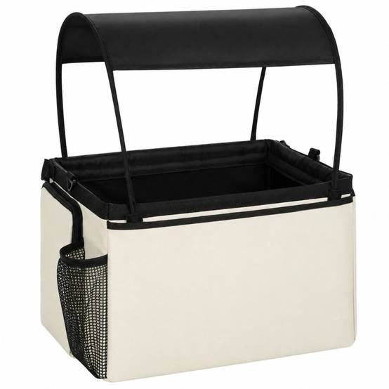 Panier de vélo avant pour chien 2-en-1, panier portable avec capote, laisse de sécurité, bandoulière et poches latérales, charge 5kg - Image 1