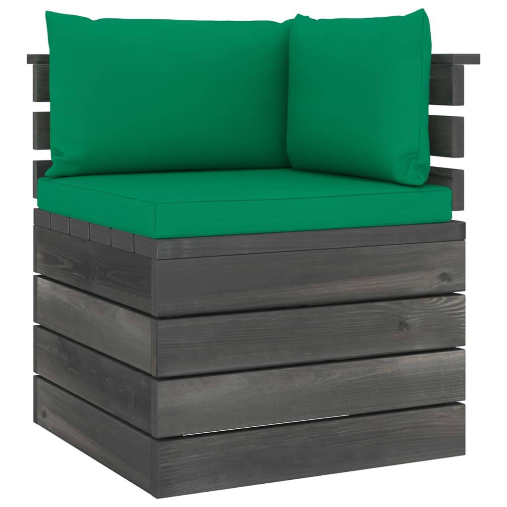 Helloshop26 - Salon de jardin palette meuble d'extérieur ensemble de mobilier 5 pièces avec coussins bois de pin massif - Imagen 3