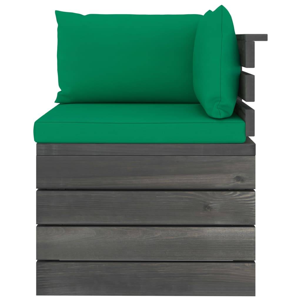 Helloshop26 - Salon de jardin palette meuble d'extérieur ensemble de mobilier 5 pièces avec coussins bois de pin massif - Imagen 4