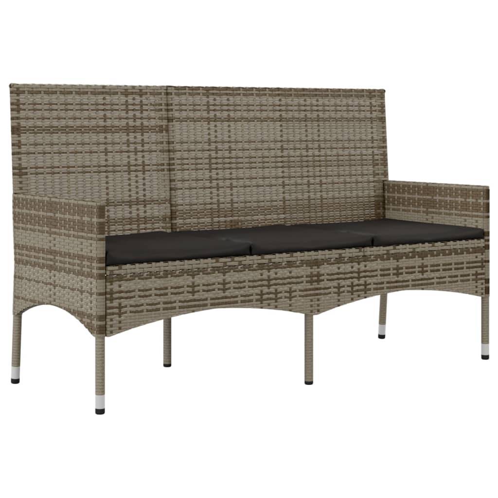 Helloshop26 - Salon de jardin meuble d'extérieur ensemble de mobilier 4 pièces avec coussins gris résine tressée - Imagen 7