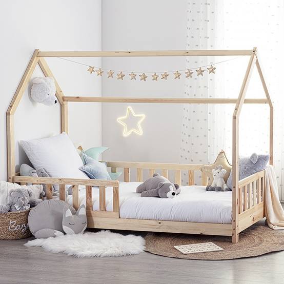 Lit cabane 90x190 cm en bois sans matelas Atmosphera - Image 1