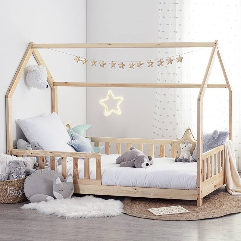 Lit cabane 90x190 cm en bois sans matelas Atmosphera - Image 1