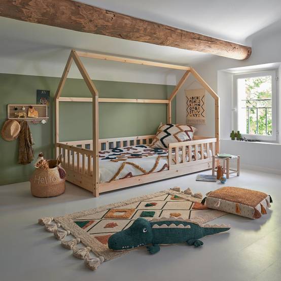 Lit cabane 90x190 cm en bois sans matelas Atmosphera - Image 4