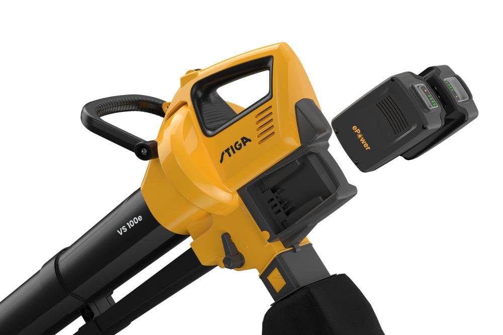 Stiga - Broyeur aspirateur à batterie VS 100e - Souffleur, aspirateur et broyeur 3 en 1, moteur sans balais de 600 W, sac de 45 L, poids plume de 5 kg - Image 3