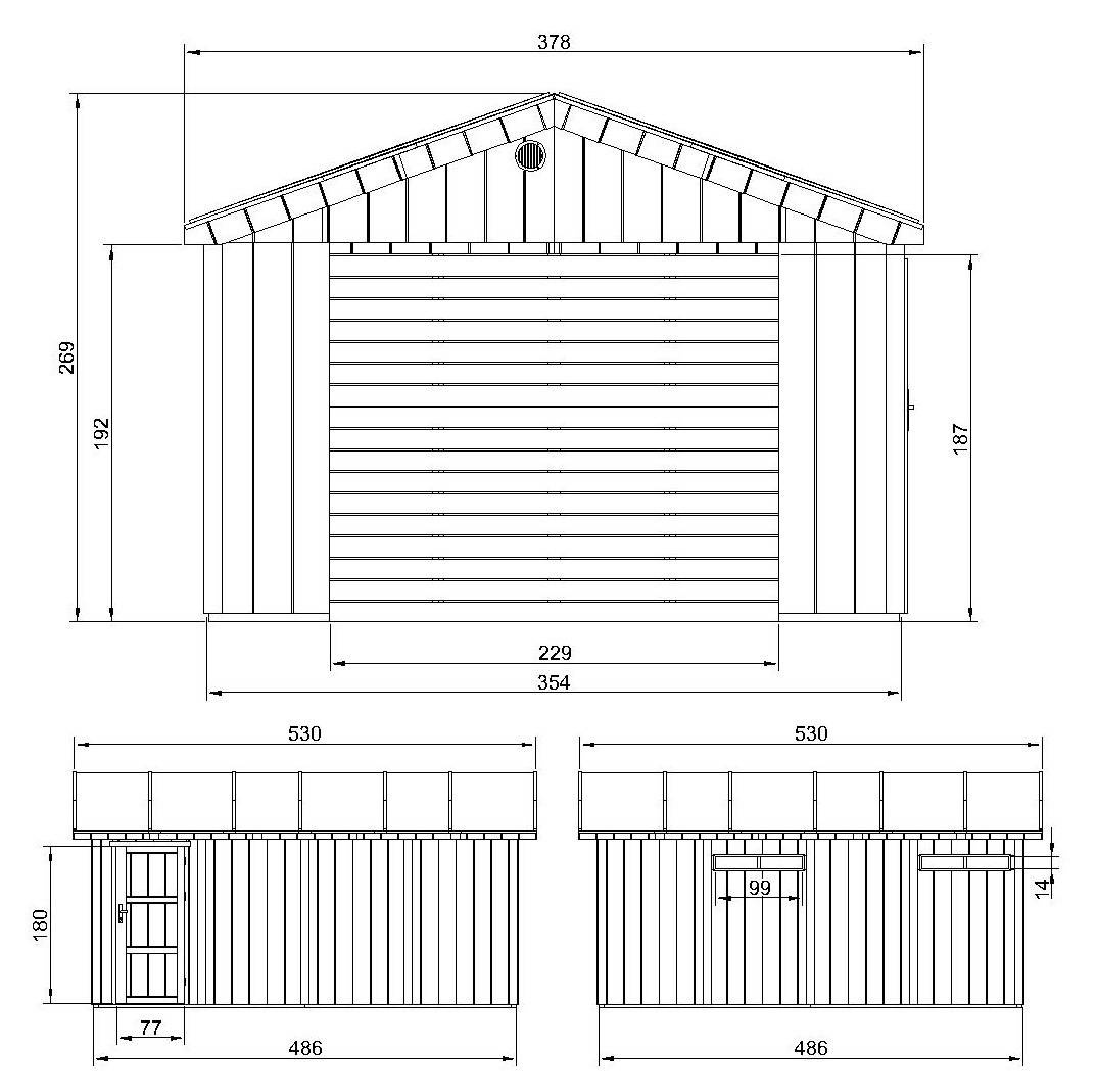 Timbela - Garage Qualité Premium 17 m² / L378xl530 cm - garage pour auto, moto, vélos, machines de jardinage - Timbela M991B-REDWOOD RED - Image 6