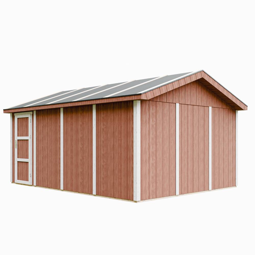 Timbela - Garage Qualité Premium 17 m² / L378xl530 cm - garage pour auto, moto, vélos, machines de jardinage - Timbela M991B-REDWOOD RED - Image 2