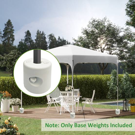 Lot de 4 Poids de Lestage pour Tonnelle et Barnum Remplissable Sable ou Eau Blanc - ComfortXL Outdoor Living - Image 3