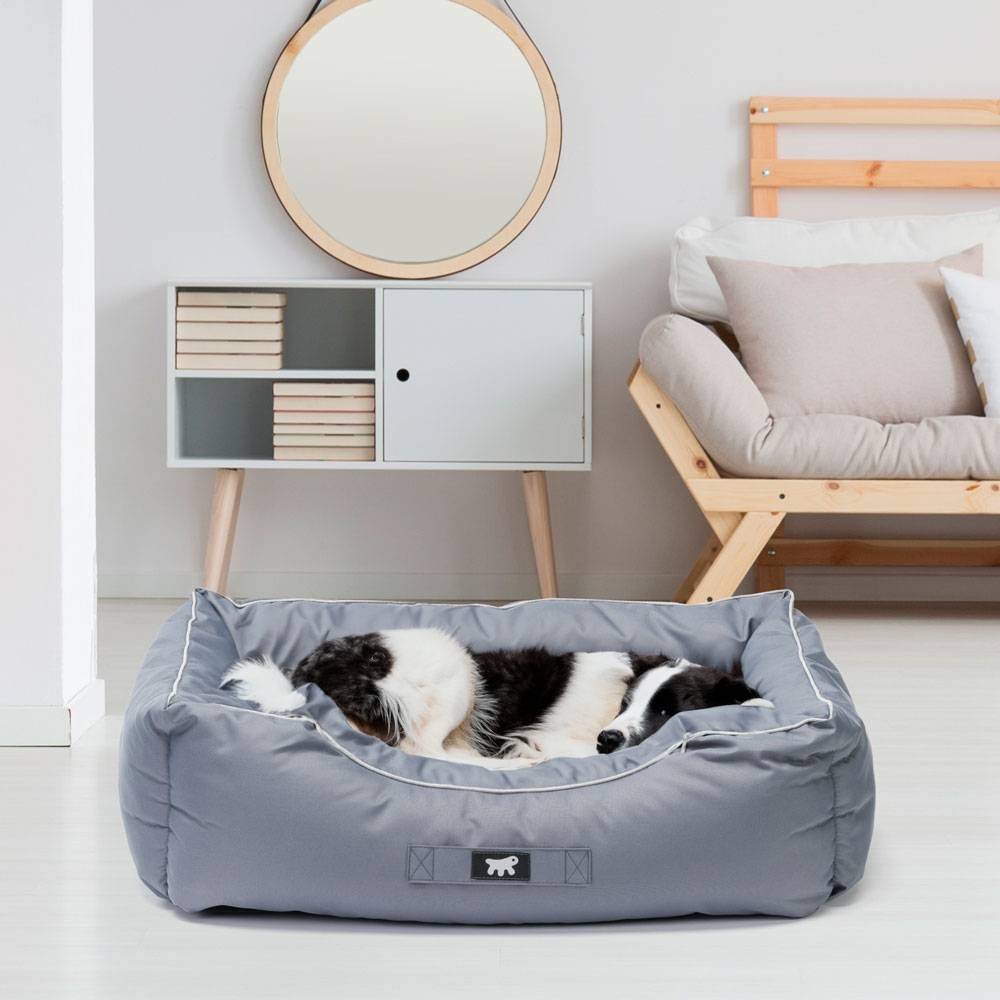 Ferplast - Ferplast Panier Chien Coussin Chien Grande Taille Tissu anti-rayures Lavable en machine à 30°CMatelas pour chien imperméable 78 x 56 x 22 cm.Gris - Imagen 3