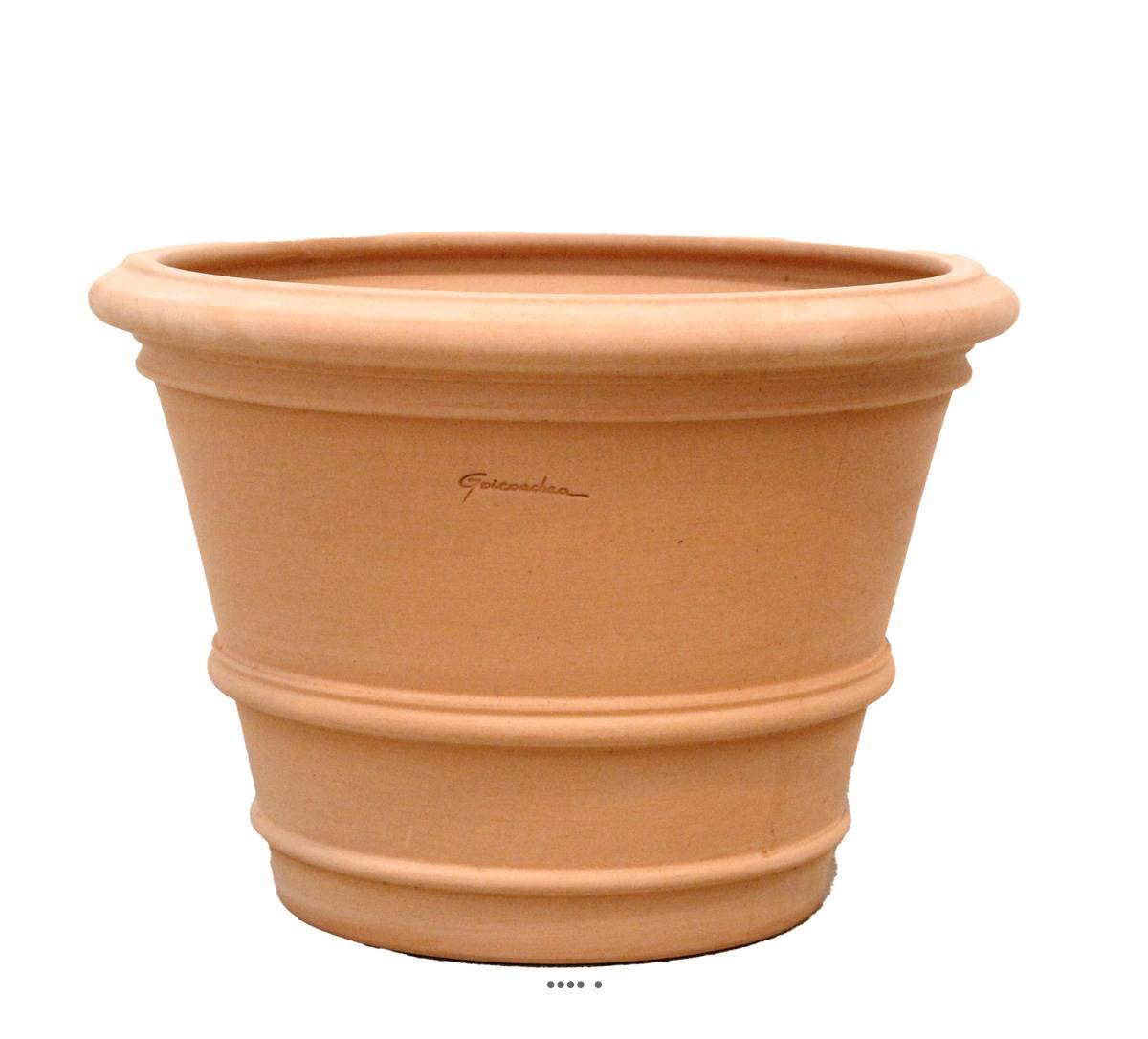 Artificielles - Cuvier moulure en terre cuite H 37 cm D 50 cm Terre cuite - dimhaut: H 40 cm - couleur: Terre cuite - Imagen 2