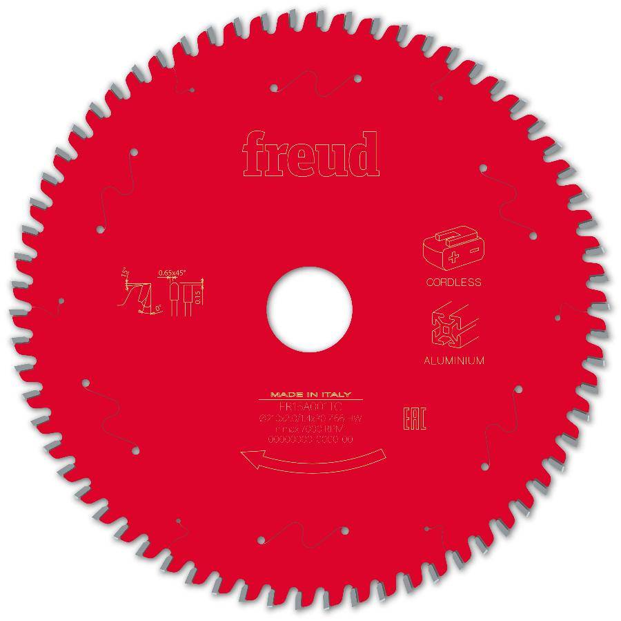 Lame pour scie circulaire portative sans fil FREUD - Ø210 2/1,4 AL30 Z66 TP 0° - F03FS10092 -FR15A001TC - Imagen 1