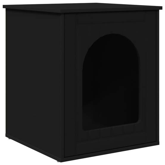 Vidaxl - Maison pour chat Noir 53 x 52 x 62 cm Bois d'ingénierie vidaXL 8000708 - Image 2
