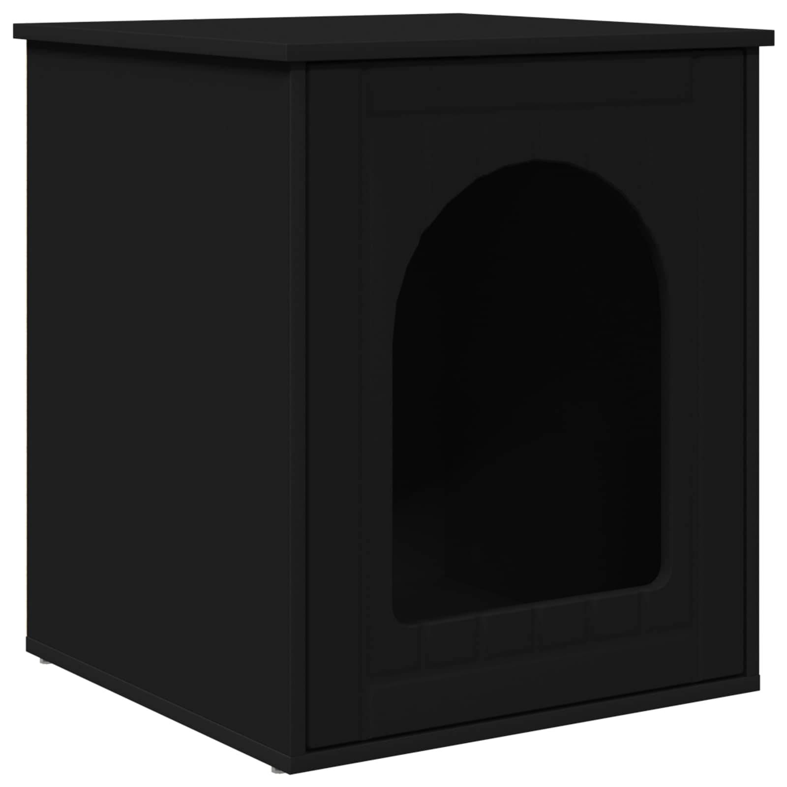 Vidaxl - Maison pour chat Noir 53 x 52 x 62 cm Bois d'ingénierie vidaXL 8000708 - Image 2