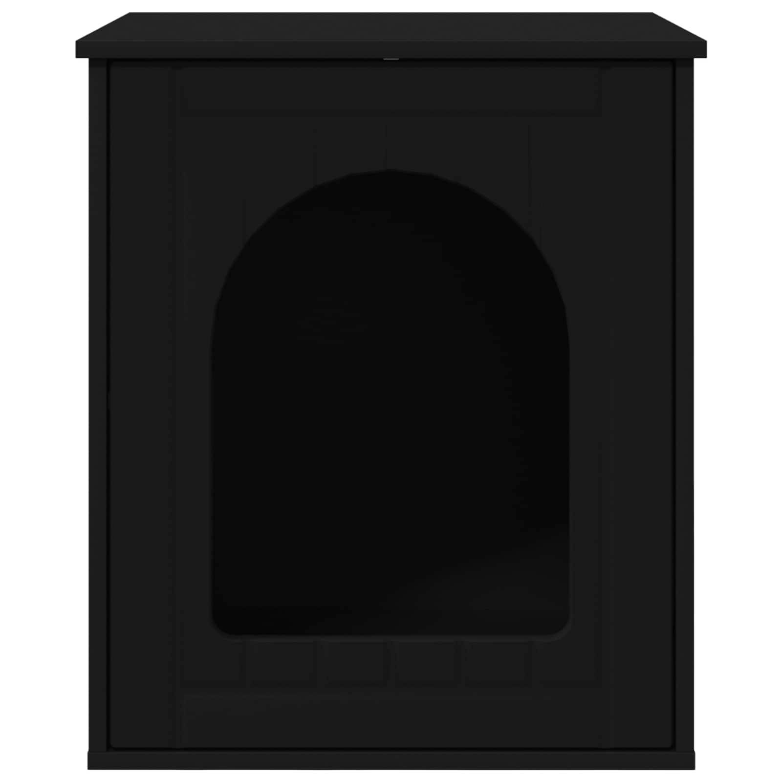 Vidaxl - Maison pour chat Noir 53 x 52 x 62 cm Bois d'ingénierie vidaXL 8000708 - Image 7