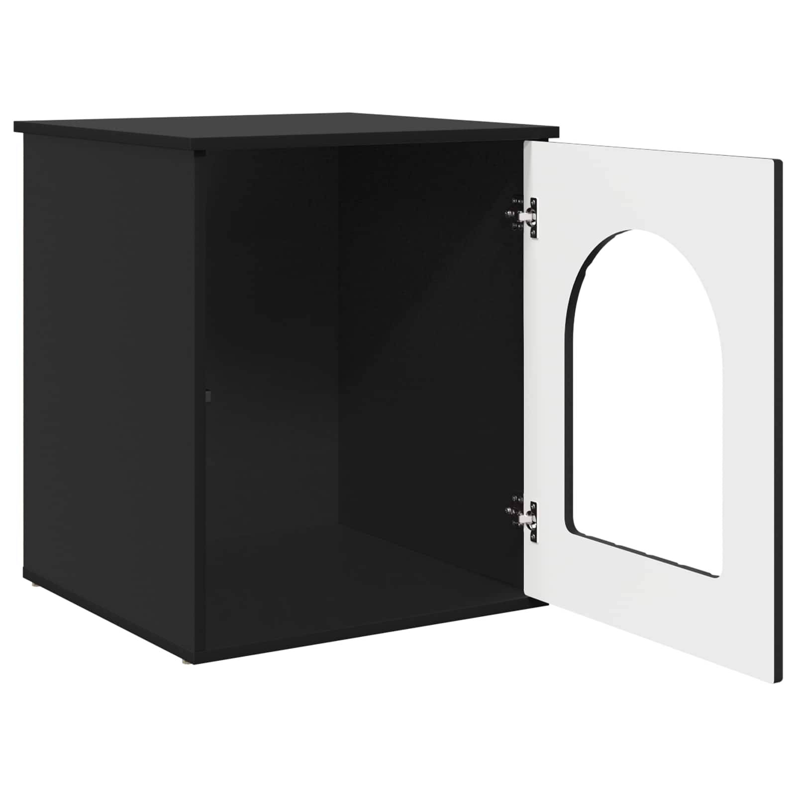 Vidaxl - Maison pour chat Noir 53 x 52 x 62 cm Bois d'ingénierie vidaXL 8000708 - Image 6