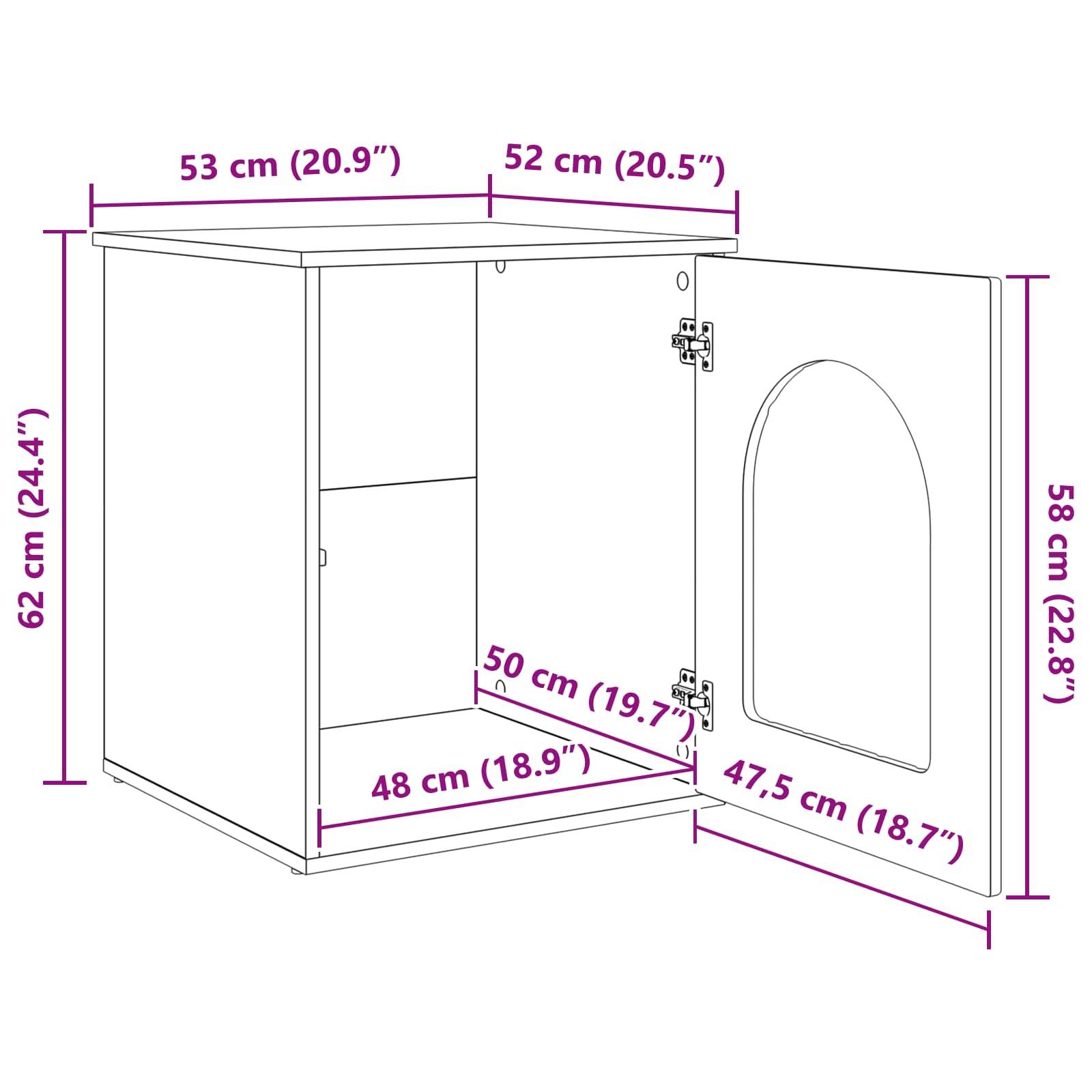 Vidaxl - Maison pour chat Noir 53 x 52 x 62 cm Bois d'ingénierie vidaXL 8000708 - Image 3
