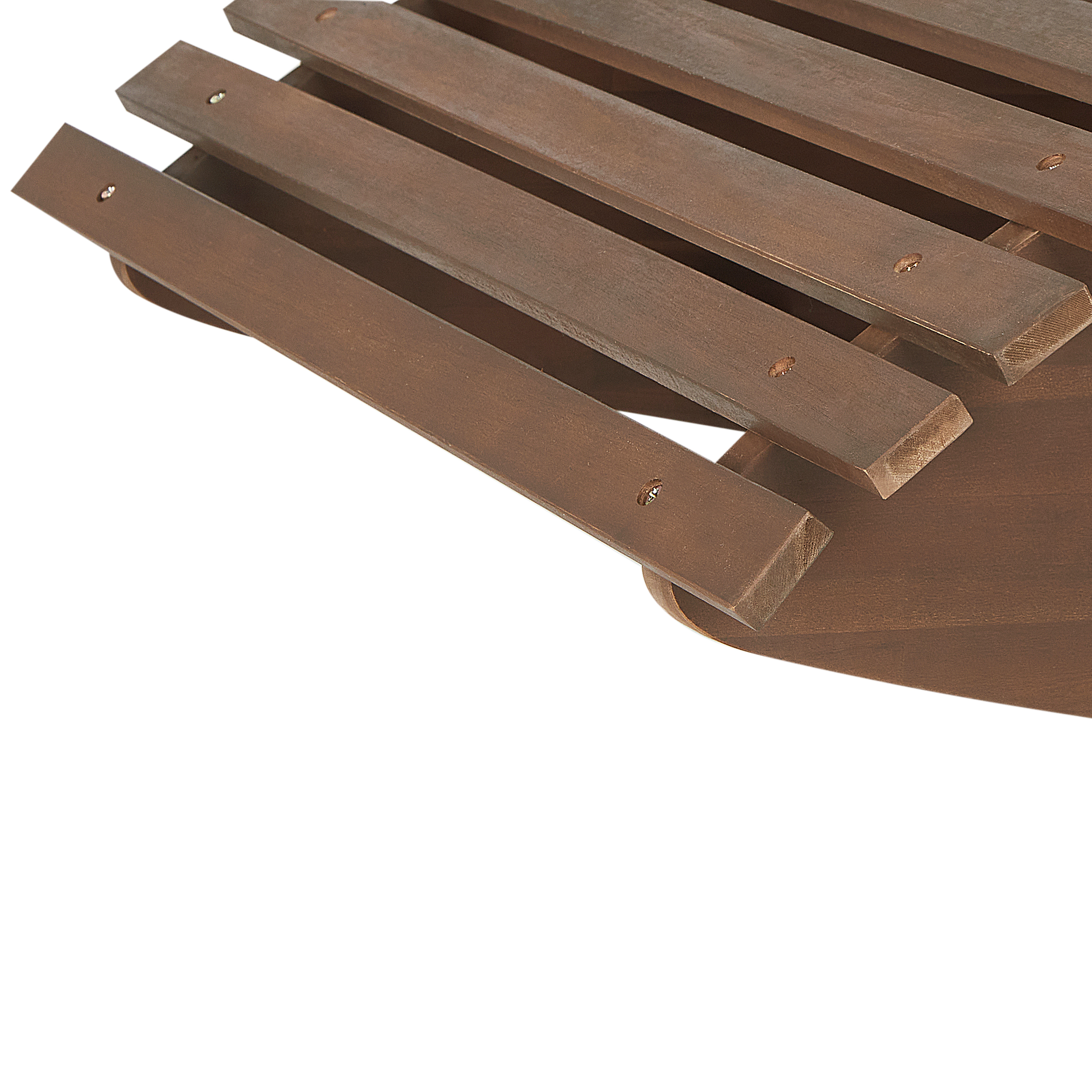 Beliani - Chaise Longue à Bascule Bois Foncé en Bois d'Acacia avec Coussin Rouge Patio Terrasse Jardin à Lattes - Imagen 9