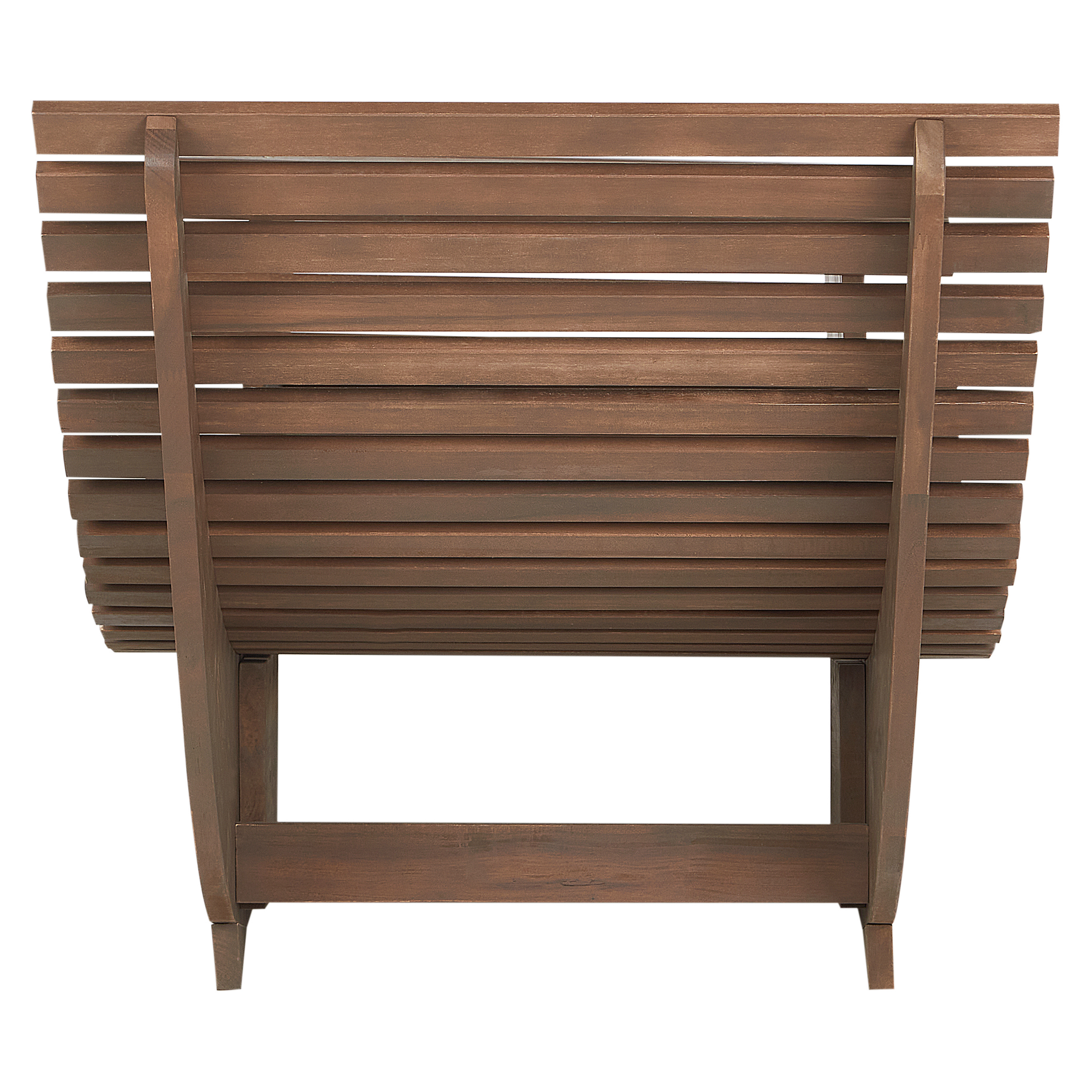 Beliani - Chaise Longue à Bascule Bois Foncé en Bois d'Acacia avec Coussin Rouge Patio Terrasse Jardin à Lattes - Imagen 7