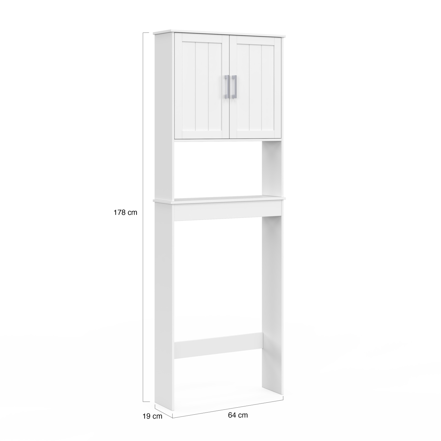 Meuble étagère dessus WC WALDO placard bois blanc - Image 5